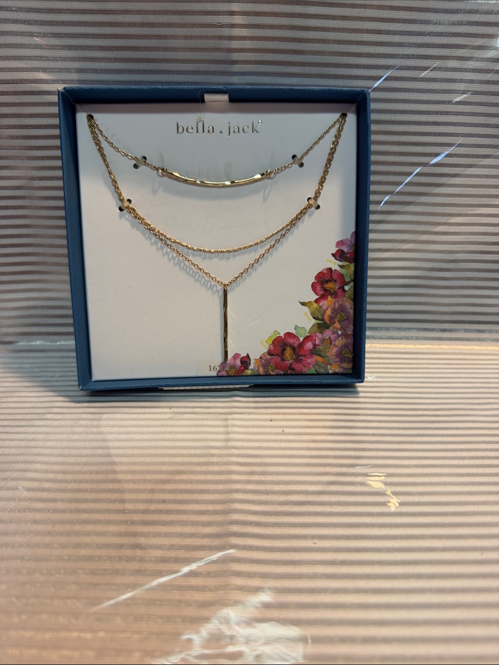 bella•jack Layered Gold Bar and Drop Necklace Set